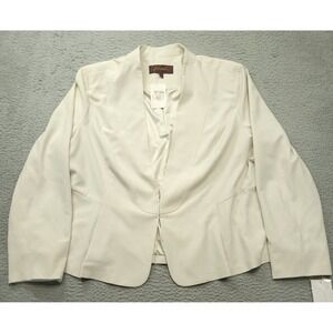 Hal Rubenstein Women's 2XL Blazer Jacket Blouse Top Cream Ivory NWT FLAW